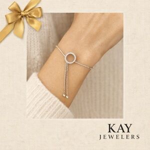 Kay Jewelers Diamond Bolo Bracelet Sterling Silver